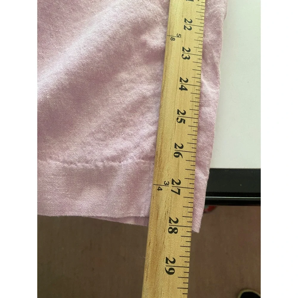 Banana‎ Republic Petite 0 Lilac Pink Linen Blend Pleated Tapered Trousers Pants